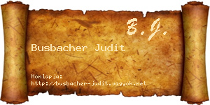 Busbacher Judit névjegykártya